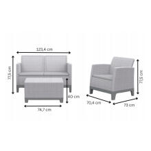Garden furniture set Scandi Forma 2 Seater Set light grey/dark steel grey