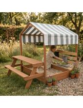 AXI Sandbox Bo with Canopy and Picnic Table Brown