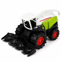 Lauksaimniecības transportlīdzekļu komplekts Traktors, lopbarības novācējs, piekabes transports 1:68 4 gab.