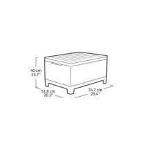 Garden table/storage box Scandi Storage Table light grey/dark steel grey