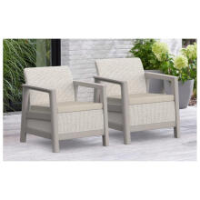 Garden chairs 2 pcs Scandi Linea pebble grey/light beige
