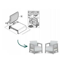 Garden chairs 2 pcs Scandi Linea light grey/dark steel grey