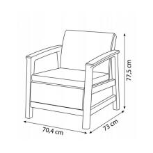 Garden chairs 2 pcs Scandi Linea light grey/dark steel grey