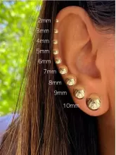 La Bebe™ Pure Silver 925 Classic Lumière Studs Art.2203472 Silver stud earrings with gold coverage