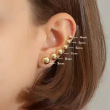 La Bebe™ Pure Silver 925 Classic Lumière Studs Art.2203472 Silver stud earrings with gold coverage
