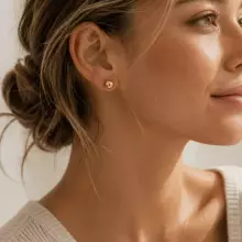 La Bebe™ Pure Silver 925 Classic Lumière Studs Art.2203472 Silver stud earrings with gold coverage