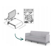 Dārza dīvāns divvietīgs Scandi Form 3 Seater Sofa gaiši pelēks/tumša tērauda pelēks