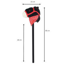Plush toy - 49689 - HORSE with SOUND  on STICK - BLACK - size 68 cm