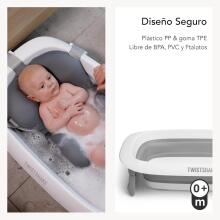 Twistshake Bathtub Cushion Art.297304 Faded Grey Анатомическая подушка-вкладыш для новорождённых