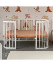 Waldin Baby Collection Bed Crib  7 in 1 Art.297432 White Многофункциональная деревянная кроватка-трансформер 7 в 1 с матрасом