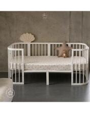 Waldin Baby Collection Bed Crib  7 in 1 Art.297432 White Многофункциональная деревянная кроватка-трансформер 7 в 1 с матрасом