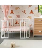 Waldin Baby Collection Bed Crib  7 in 1 Art.297432 White Многофункциональная деревянная кроватка-трансформер 7 в 1 с матрасом