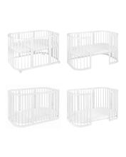 Waldin Baby Collection Bed Crib  7 in 1 Art.297432 White Многофункциональная деревянная кроватка-трансформер 7 в 1 с матрасом