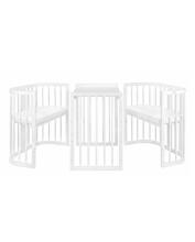 Waldin Baby Collection Bed Crib  7 in 1 Art.297432 White Многофункциональная деревянная кроватка-трансформер 7 в 1 с матрасом