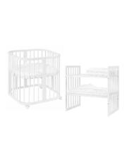Waldin Baby Collection Bed Crib  7 in 1 Art.297432 White Многофункциональная деревянная кроватка-трансформер 7 в 1 с матрасом