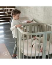 Waldin Baby Collection Bed Crib  7 in 1 Art.297434 Olive Koka daudzfunkcionāla gulta 7 vienā ar matraci