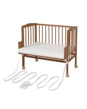 Waldin  Bedside Crib 2in1 Art.297437 Vintage Koka 2-in-1 bērnu gultiņa/šūpulis uz riteņiem ar matraci