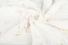 DIAPER CRUSHED MUSLIN 60X75 2-PACK FLOWERS PINK