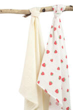 DIAPER CRUSHED MUSLIN 60X75 2-PACK STRAWBERRY CREAM