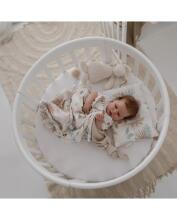 Waldin Oval Baby Collection Bed Crib  7 in 1 Art.297541 White Koka ovāla daudzfunkcionāla gulta 7 vienā ar matraci