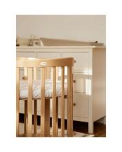 Waldin Oval Baby Collection Bed Crib  7 in 1 Art.297542 Natural Wood  Koka ovāla daudzfunkcionāla gulta 7 vienā ar matraci