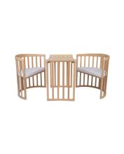 Waldin Oval Baby Collection Bed Crib  7 in 1 Art.297542 Natural Wood  Koka ovāla daudzfunkcionāla gulta 7 vienā ar matraci