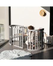 Waldin Oval Baby Collection Bed Crib  7 in 1 Art.297543 Grey Multifunctional wooden 7-in-1 transforming crib