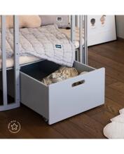 Waldin Oval Baby Collection Bed Crib  7 in 1 Art.297543 Grey Multifunctional wooden 7-in-1 transforming crib