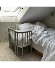 Waldin  Bed Crib  5 in 1 Art.297546 Olive Koka  daudzfunkcionāla gulta 5 vienā ar matraci