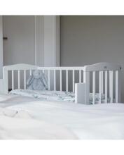 Waldin  Bedside Crib 2in1 Art.297550 White Koka 2-in-1 bērnu gultiņa/šūpulis uz riteņiem ar matraci