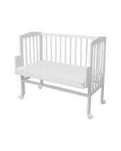 Waldin  Bedside Crib 2in1 Art.297550 White Koka 2-in-1 bērnu gultiņa/šūpulis uz riteņiem ar matraci