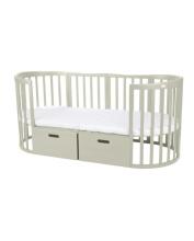 Waldin  Drawer 7 in 1 Collection Art.297557 Olive The storage drawer is compatible with both the classic 7-in-1 crib and the oval 7-in-1 crib.