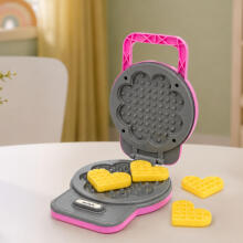 Kitchen Set Waffle Maker Mixer Interchangeable Tips Lights Sounds Pink