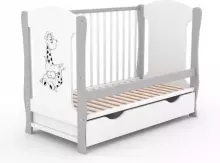 Elf Bed Zephyr Drawer Art.298057 White\Grey Bērnu koka gulta ar atvilktni 120x60cm