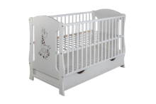 Elf Bed Zephyr Drawer Art.298057 White\Grey Bērnu koka gulta ar atvilktni 120x60cm