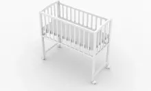 Elf Bed Mist Art.298059 White Wooden baby crib/cradle on wheels (90x40 cm)