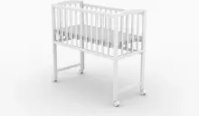 Elf Bed Mist Art.298059 White Wooden baby crib/cradle on wheels (90x40 cm)