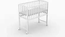 Elf Bed Mist Art.298060 Grey Детская деревянная кроватка/колыбелька на колёсиках 90x40см