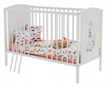 Elf Bed Bloom Drawer Art.298072 White  Wooden baby crib with a storage drawer (120x60 cm)