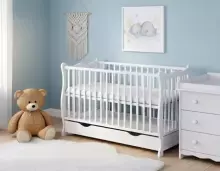 Elf Bed Juniper Art.298074 White Wooden baby crib 120x60 cm