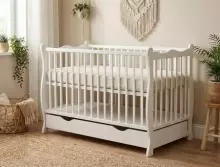 Elf Bed Juniper Art.298074 White Wooden baby crib 120x60 cm