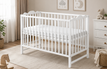 Elf Bed Petal II Art.298141 White  Детская деревянная кроватка 120x60см