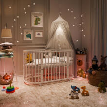 Elf Bed Crib Ovi  3 in 1 Art.298149 Cashmere  Koka  daudzfunkcionāla gulta 3 vienā ar matraci