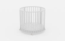 Elf Bed Crib Roundy  Art.298157 White Стильная круглая деревянная кроватка