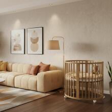 Elf Bed Crib Roundy  Art.298159 Nut Apaļa koka gultiņa