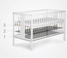 Elf Bed Meadow Drawer Art.298163 White/Grey Bērnu koka gulta ar atvilktni 120x60cm