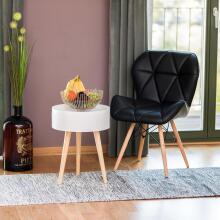 ModernHome Round Side Table Art.298327 Apaļais kafijas galdiņš ar uzglabāšanu un naktsgaldiņš