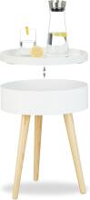 ModernHome Round Side Table Art.298327 Apaļais kafijas galdiņš ar uzglabāšanu un naktsgaldiņš