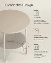 ModernHome Vasagle Lilea Collection Art.298330 Apaļais kafijas galdiņš ar uzglabāšanu un naktsgaldiņš