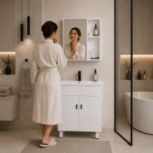 Vannas istabas skapīša komplekts ar izlietni + spoguļa mēbeļu komplekts ModernHome